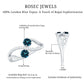 Anillo de promesa de topacio azul de Londres natural de 2 piedras con diamante