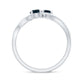Anillo de promesa de topacio azul de Londres natural de 2 piedras con diamante