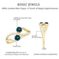 Anillo de promesa de topacio azul de Londres natural de 2 piedras con diamante