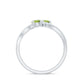 Natural Peridot Toi Et Moi Ring with Diamond Infinity Shank