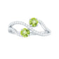 Natural Peridot Toi Et Moi Ring with Diamond Infinity Shank
