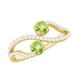 Natural Peridot Toi Et Moi Ring with Diamond Infinity Shank