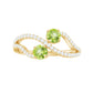 Natural Peridot Toi Et Moi Ring with Diamond Infinity Shank