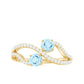 2 Stone Aquamarine and Diamond Infinity Promise Ring for Women