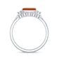 1 Carat Emerald Cut Fire Opal and Diamond Engagement Ring with Enhancer