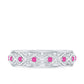 Lab Created Pink Sapphire Wedding Band with Celtic Details