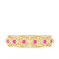 Lab Created Pink Sapphire Wedding Band with Celtic Details