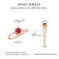 Anillo de compromiso de flor de rubí natural de 0,6 quilates con diamante