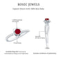 Anillo de compromiso de flor de rubí natural de 0,6 quilates con diamante