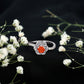 0.45 Carat Fire Opal Flower Engagement Ring with Diamond