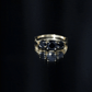 Natural 1.5 Carat Black Spinel 3 Stone Engagement Ring for Women