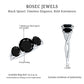 Natural 1.5 Carat Black Spinel 3 Stone Engagement Ring for Women