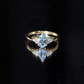 1 Carat Aquamarine Pear Engagement Ring with Diamond Trio