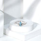 1 Carat Aquamarine Pear Engagement Ring with Diamond Trio
