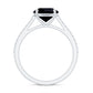 Round Cut Black Onyx Engagement Ring with Diamond Side Stones
