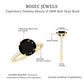 Round Cut Black Onyx Engagement Ring with Diamond Side Stones