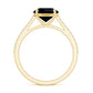Round Cut Black Onyx Engagement Ring with Diamond Side Stones