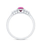 1.6 Carat Natural Pink Tourmaline Teardrop Engagement Ring with Diamond Trio