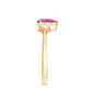 1.6 Carat Natural Pink Tourmaline Teardrop Engagement Ring with Diamond Trio