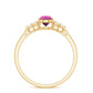 1.6 Carat Natural Pink Tourmaline Teardrop Engagement Ring with Diamond Trio