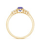 0.8 Carat Pear Shaped Tanzanite Engagement Ring with Diamond Trio