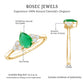 0.6 Carat AAA Quality Pear Shape Emerald Teardrop Engagement Ring with Diamond