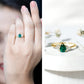 0.6 Carat AAA Quality Pear Shape Emerald Teardrop Engagement Ring with Diamond