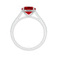 Certified Lab Ruby Solitaire Engagement Ring with Diamonds