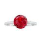 Certified Lab Ruby Solitaire Engagement Ring with Diamonds