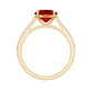 Certified Lab Ruby Solitaire Engagement Ring with Diamonds
