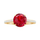 Certified Lab Ruby Solitaire Engagement Ring with Diamonds