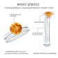 Juego de anillos de boda para novia de citrino natural con diamantes