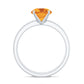 Juego de anillos de boda para novia de citrino natural con diamantes