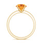Juego de anillos de boda para novia de citrino natural con diamantes