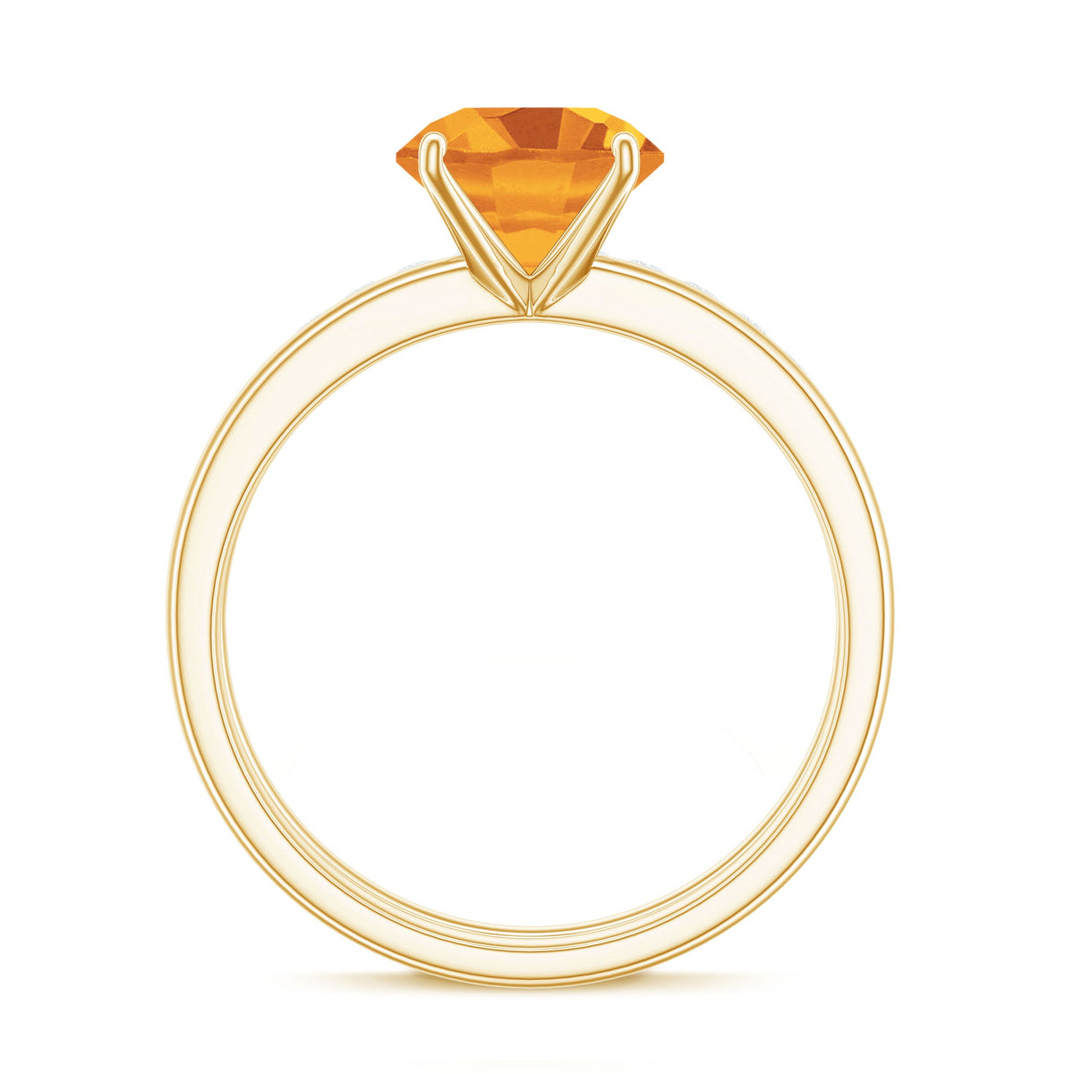 Juego de anillos de boda para novia de citrino natural con diamantes