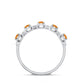 Certified Natural Citrine Diamond Half Eternity Band for Anniversary