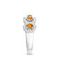 Certified Natural Citrine Diamond Half Eternity Band for Anniversary