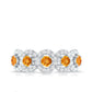 Certified Natural Citrine Diamond Half Eternity Band for Anniversary