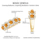 Certified Natural Citrine Diamond Half Eternity Band for Anniversary