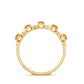 Certified Natural Citrine Diamond Half Eternity Band for Anniversary