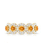 Certified Natural Citrine Diamond Half Eternity Band for Anniversary