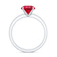 2.3 Carat Solitaire Created Ruby Wedding Ring Set with Diamond