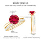 2.3 Carat Solitaire Created Ruby Wedding Ring Set with Diamond