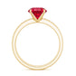 2.3 Carat Solitaire Created Ruby Wedding Ring Set with Diamond
