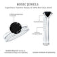 Anillos de compromiso solitario de ónix negro natural de 2 quilates con realzador de diamantes