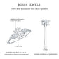 Oval and Pear Cut Moissanite Three Stone Engagement Ring