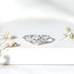 Oval and Pear Cut Moissanite Three Stone Engagement Ring