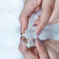 Oval and Pear Cut Moissanite Three Stone Engagement Ring