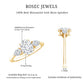 Oval and Pear Cut Moissanite Three Stone Engagement Ring