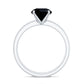 Natural Black Spinel Wedding Engagement Ring Set with Diamond